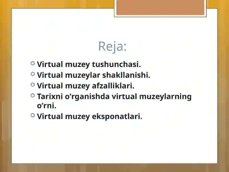 Kichik virtual muzey loyihasini shakllantirish 2