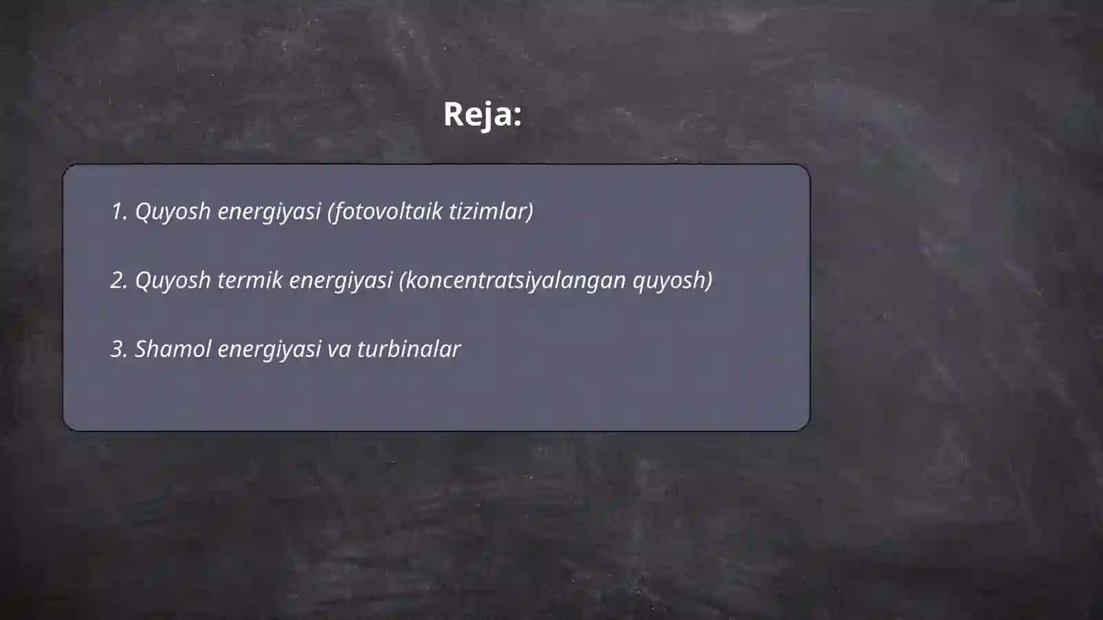 Muqobil energiya manbalari 2