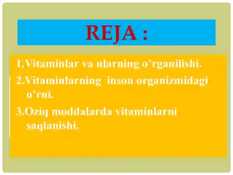 Vitaminlar va Ularning Ahamiyati 2