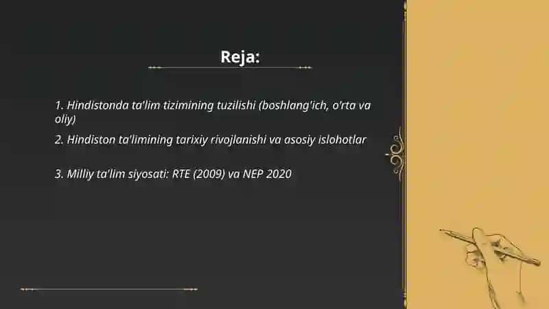 Hindiston ta'lim tizimi Turajonova Nozima 2
