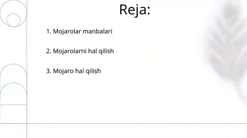 Mojarolarni hal qilish strategiyasi 2