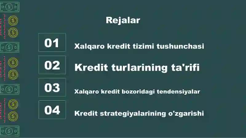Xalqaro kretid tizmi va uning asosiy turlari 2