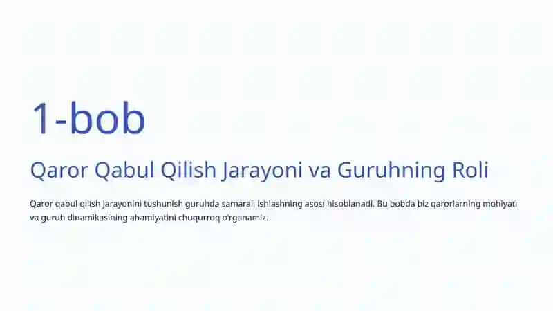 Qaror Qabul Qilish: Psixologiya va Amaliyot 2