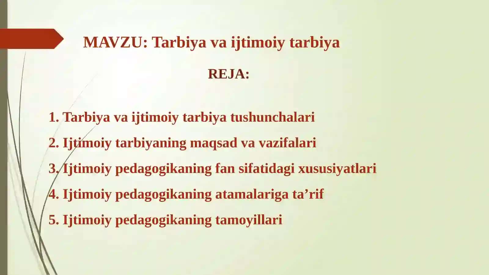 Tarbiya va ijtimoiy tarbiya 2