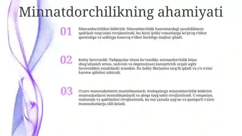 Minnatdorchilikning ahamiyati 2