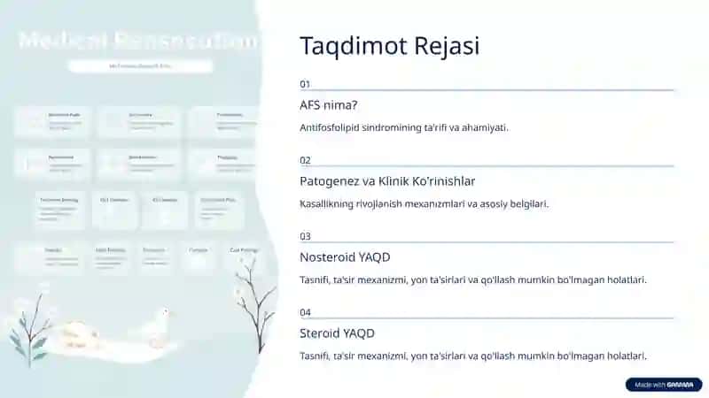 Antifosfolipid Sindromi va Yallig'lanishga Qarshi Dorilar 2
