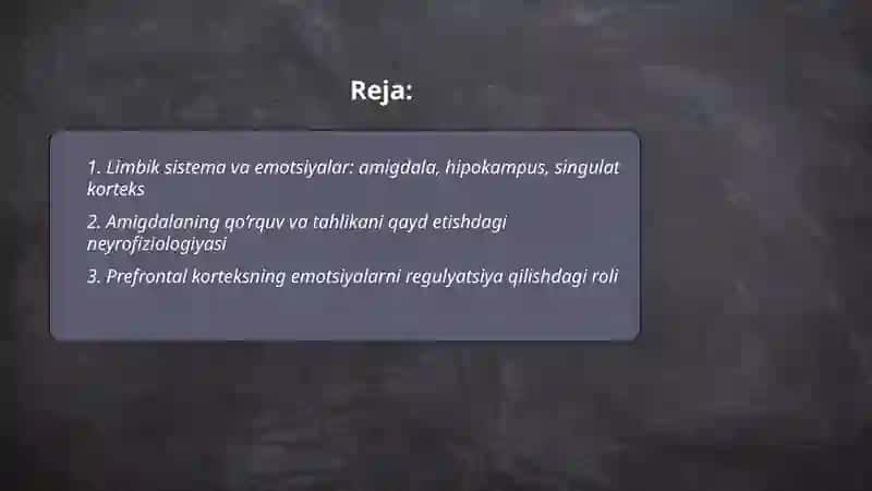 Emotsiyalarning neyrofiziologik asoslari 2
