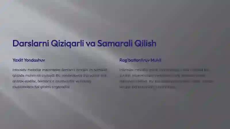 Boshlang'ich sinf matematika darslarida interaktiv metodlardan foydalanish 2