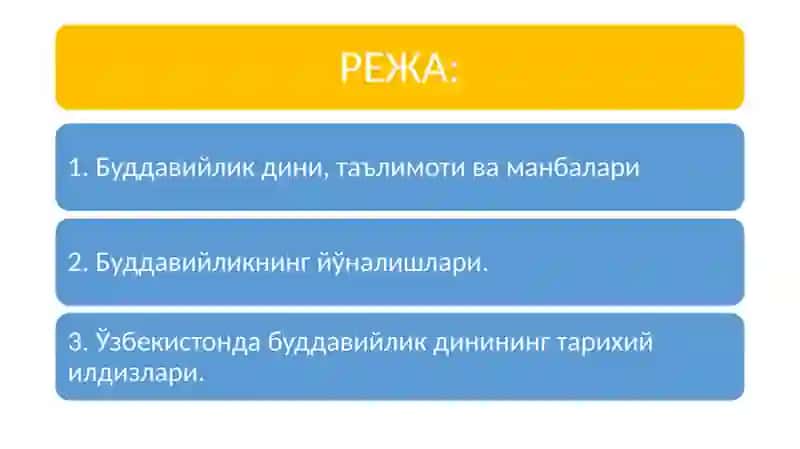 БУДДАВИЙЛИК ДИНИ ТАРИХИ ВА АСОСИЙ ҒОЯЛАРИ 2