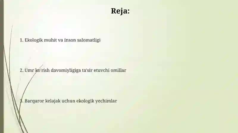 Ekologik muhit va inson salomatligi 2