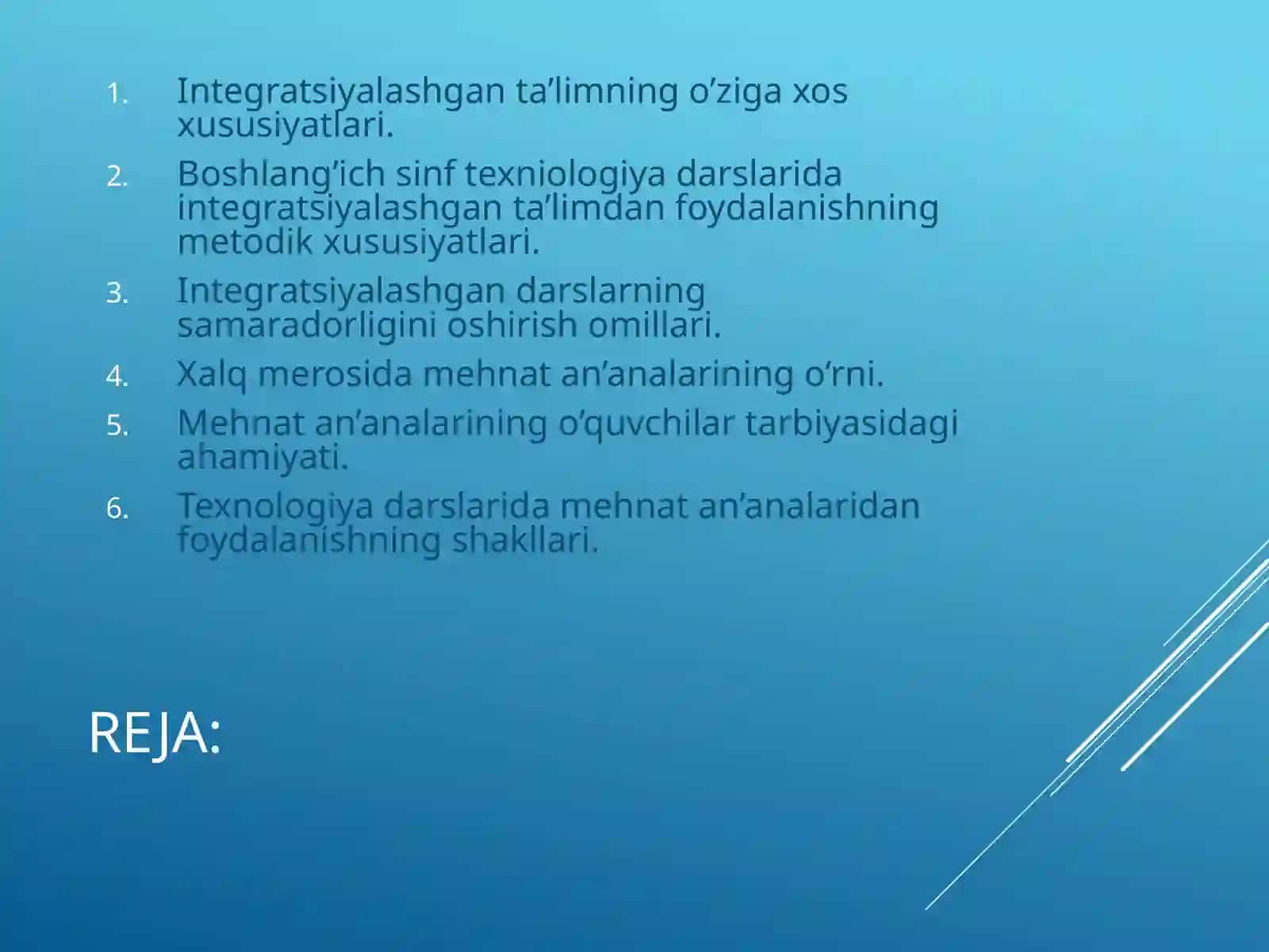 Boshlang’ich texnologiya darslarining integratsiyalashuvi 2