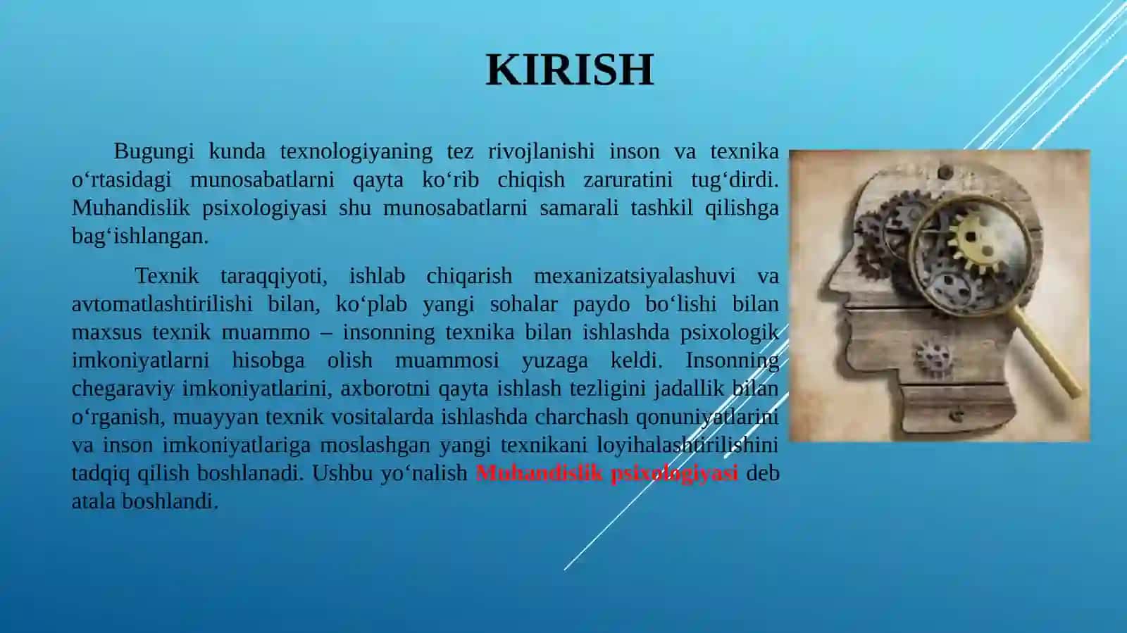 Muhandislik psixologiyasining fanlar tizimidagi o‘rni 2