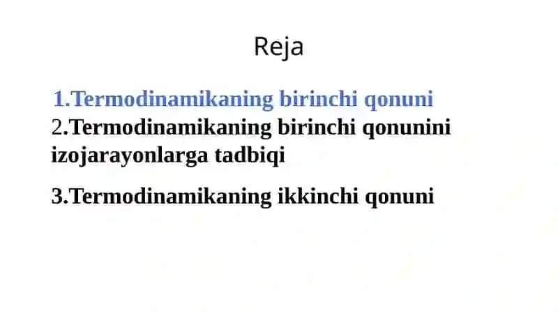 Termodinamika qonunlari 2