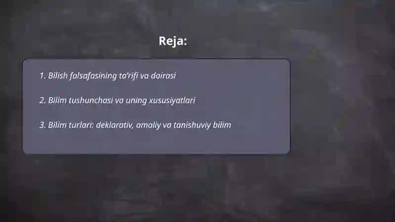 Bilish falsafasi 2
