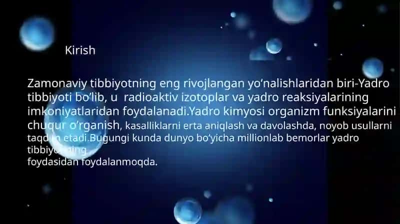 Yadro Kimyosining Tibbiyotdagi Oʼrni 2