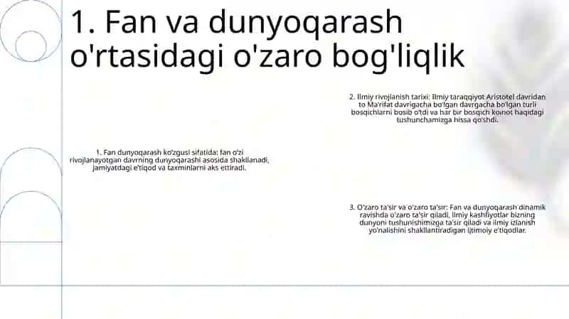 Fanning Dunyoqarashga Doir Mohiyati 2