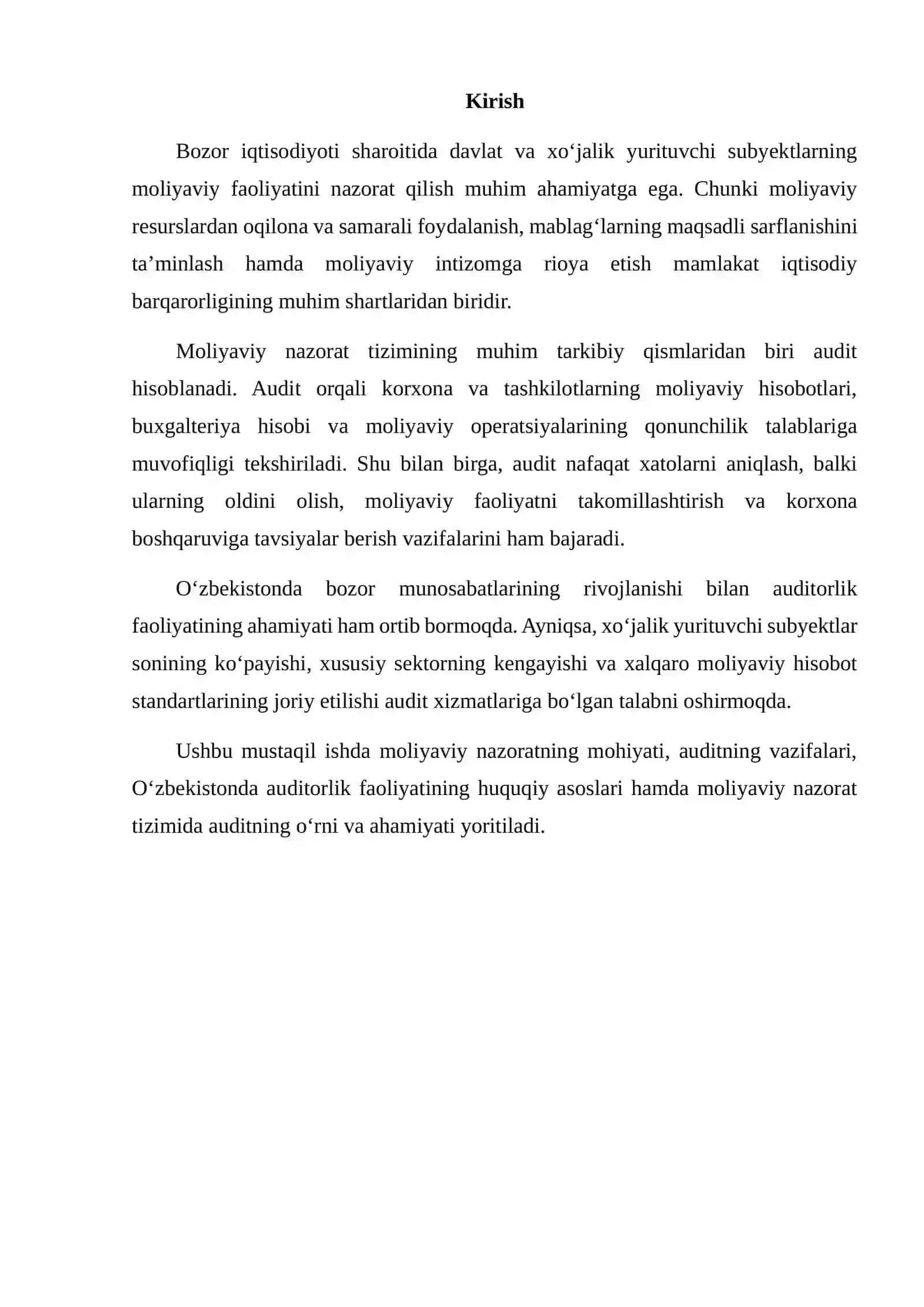 O‘ZBEKISTON RESPUBLIKASI MOLIYAVIY NAZORAT TIZIMIDA AUDITNING ROLI 2