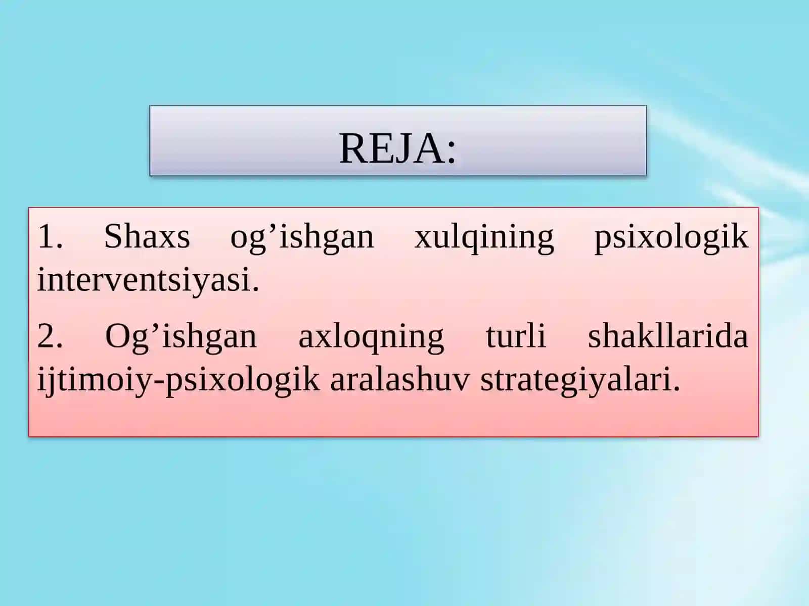 SHAXSNING PREVENTSIYASI VA INTERVENTSIYASI 2