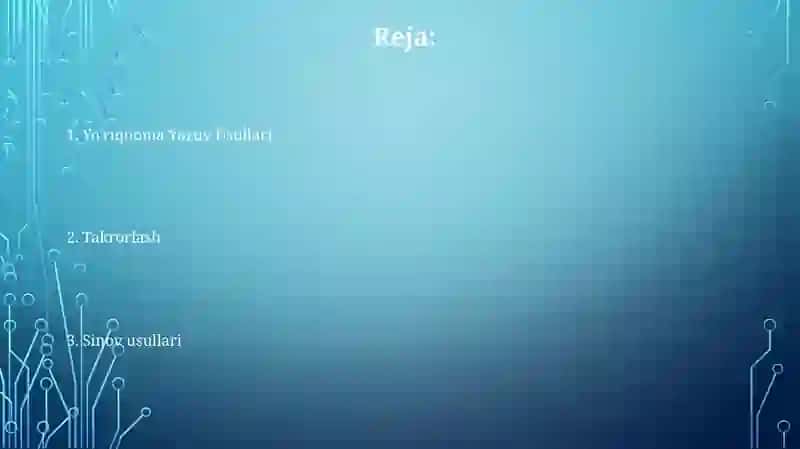 Tеstlash va instruksiya yozish usullari 2