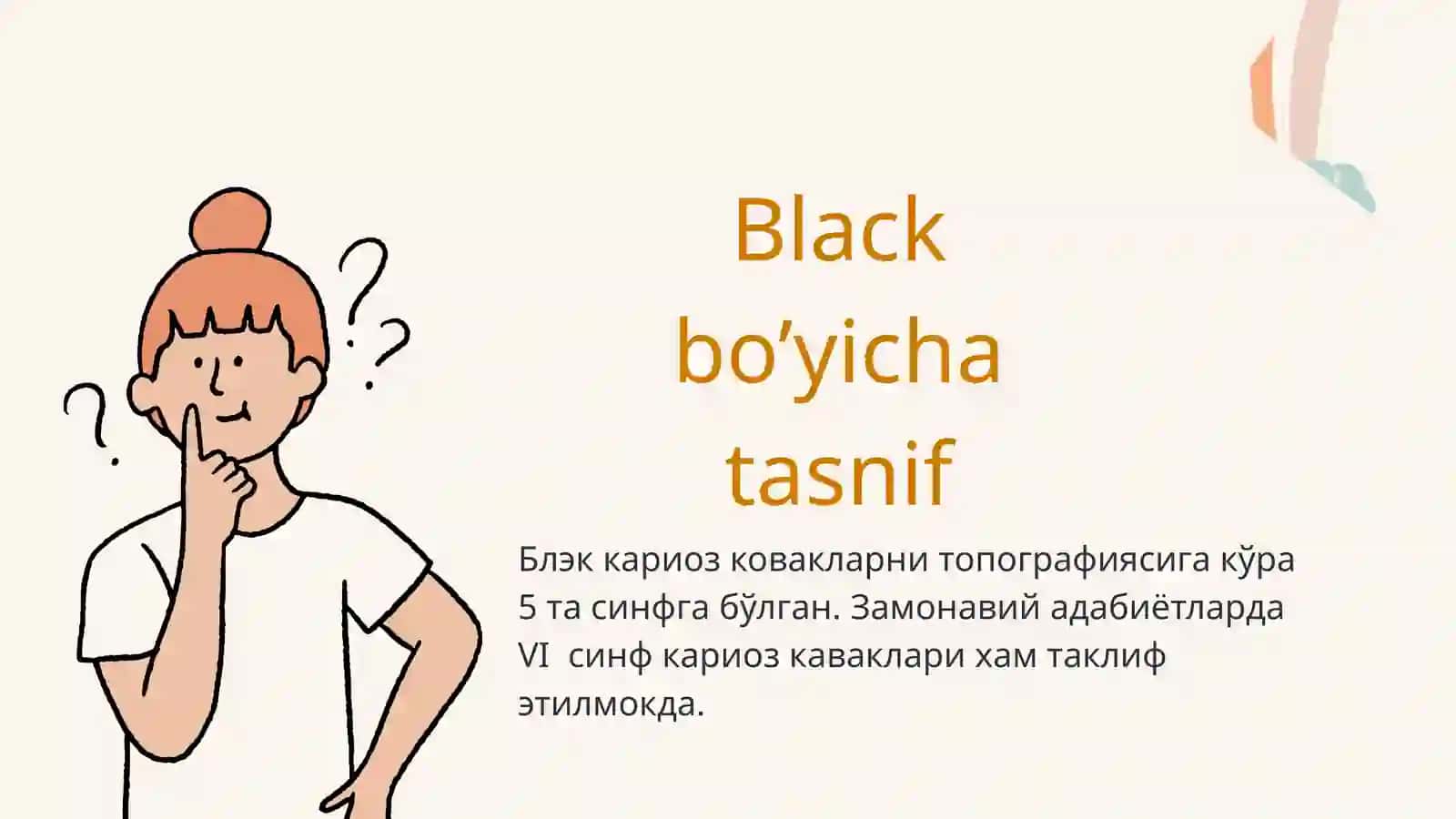Kariyes kovaklari tasnifi 2