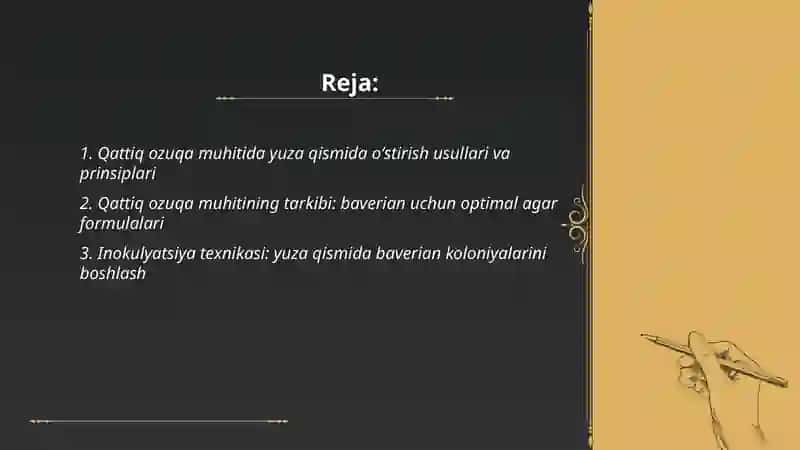 Baverian preparatini olish 2