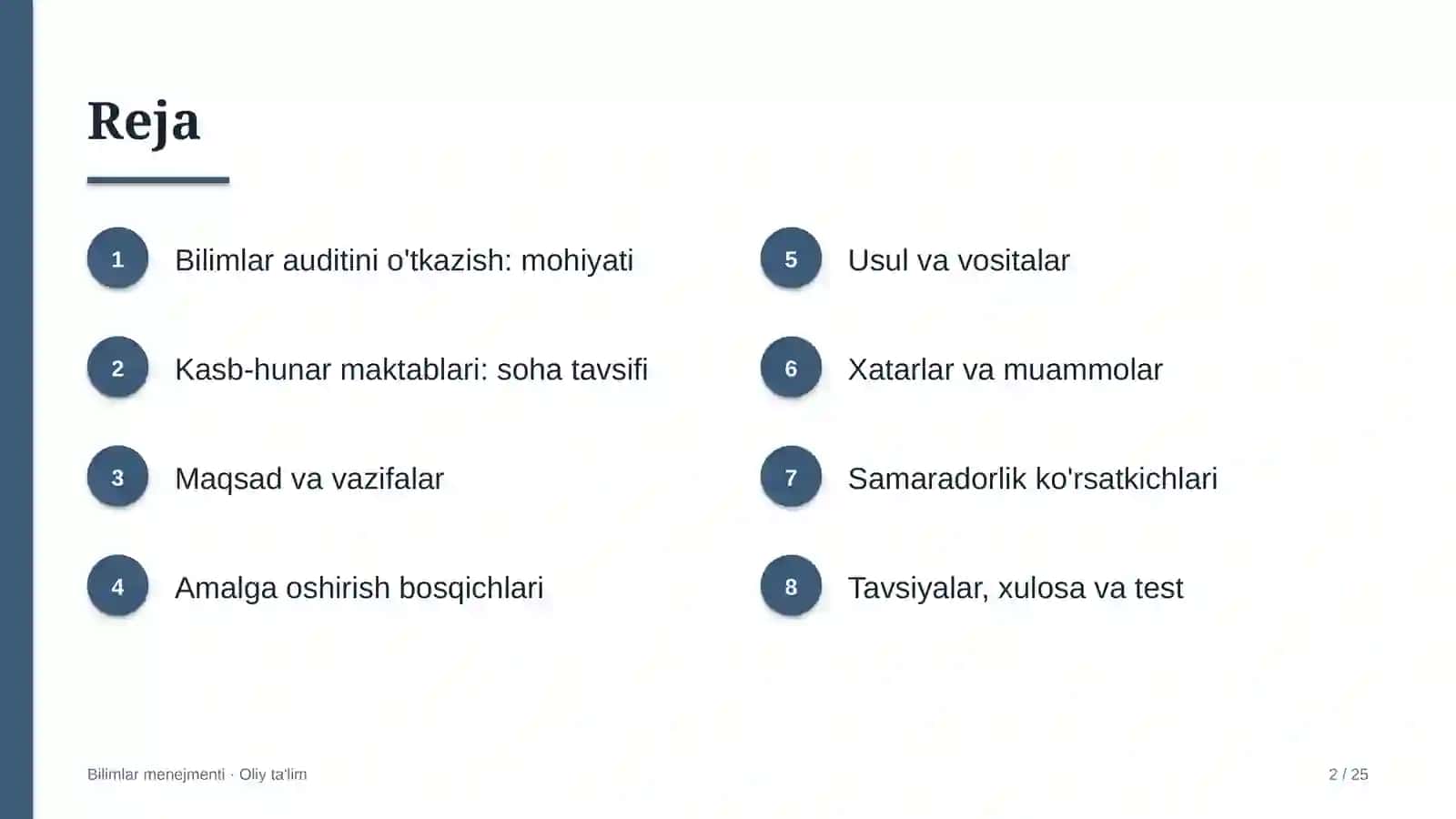 Kasb-hunar maktablarida bilimlar auditini o'tkazish 2