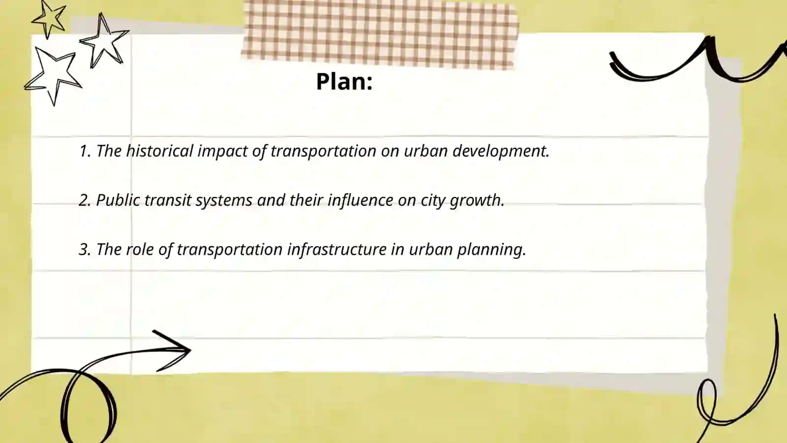 Analyze the role of transportation in urban planning and it's effects on city development 2