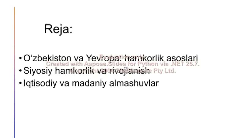 Oʻzbekiston va Yevropa: Hamkorlik asoslari 2