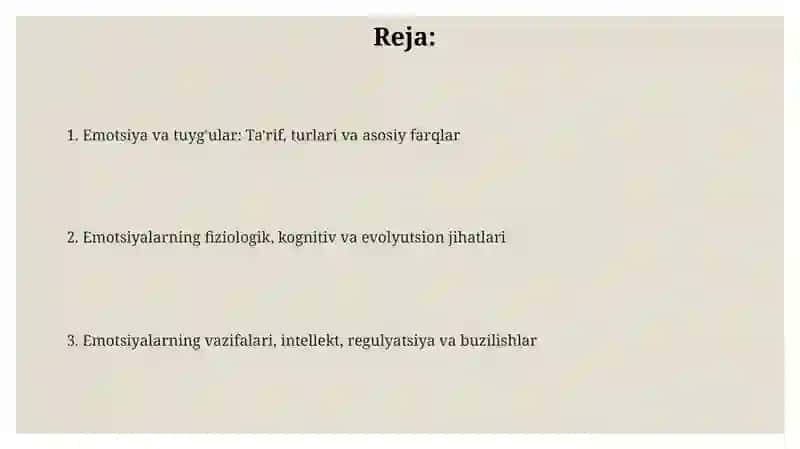 Emotsiya va Tuyg'ular 2