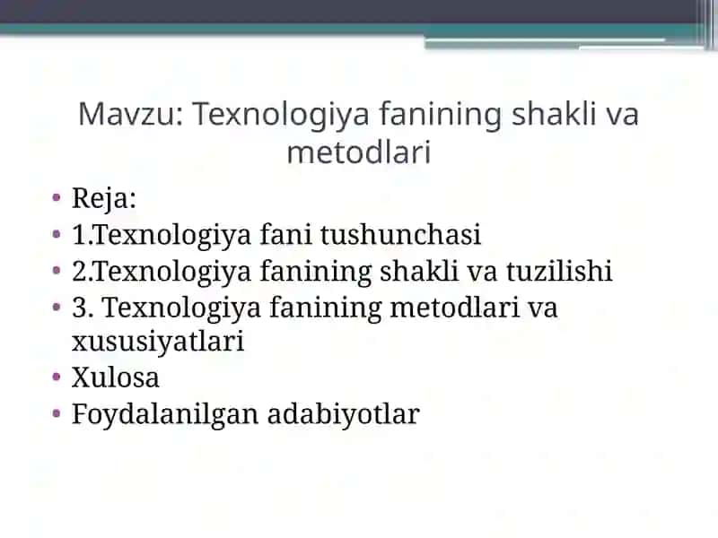 Texnologiyafaniningshakliva metodlari 2
