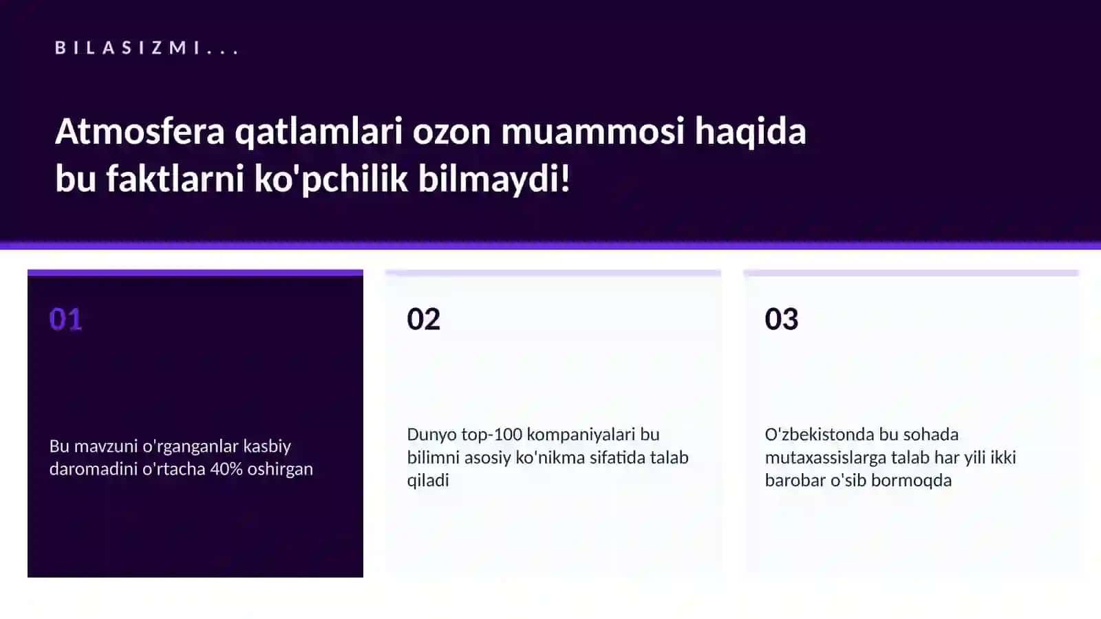 Atmosfera qatlamlari ozon muammosi 2