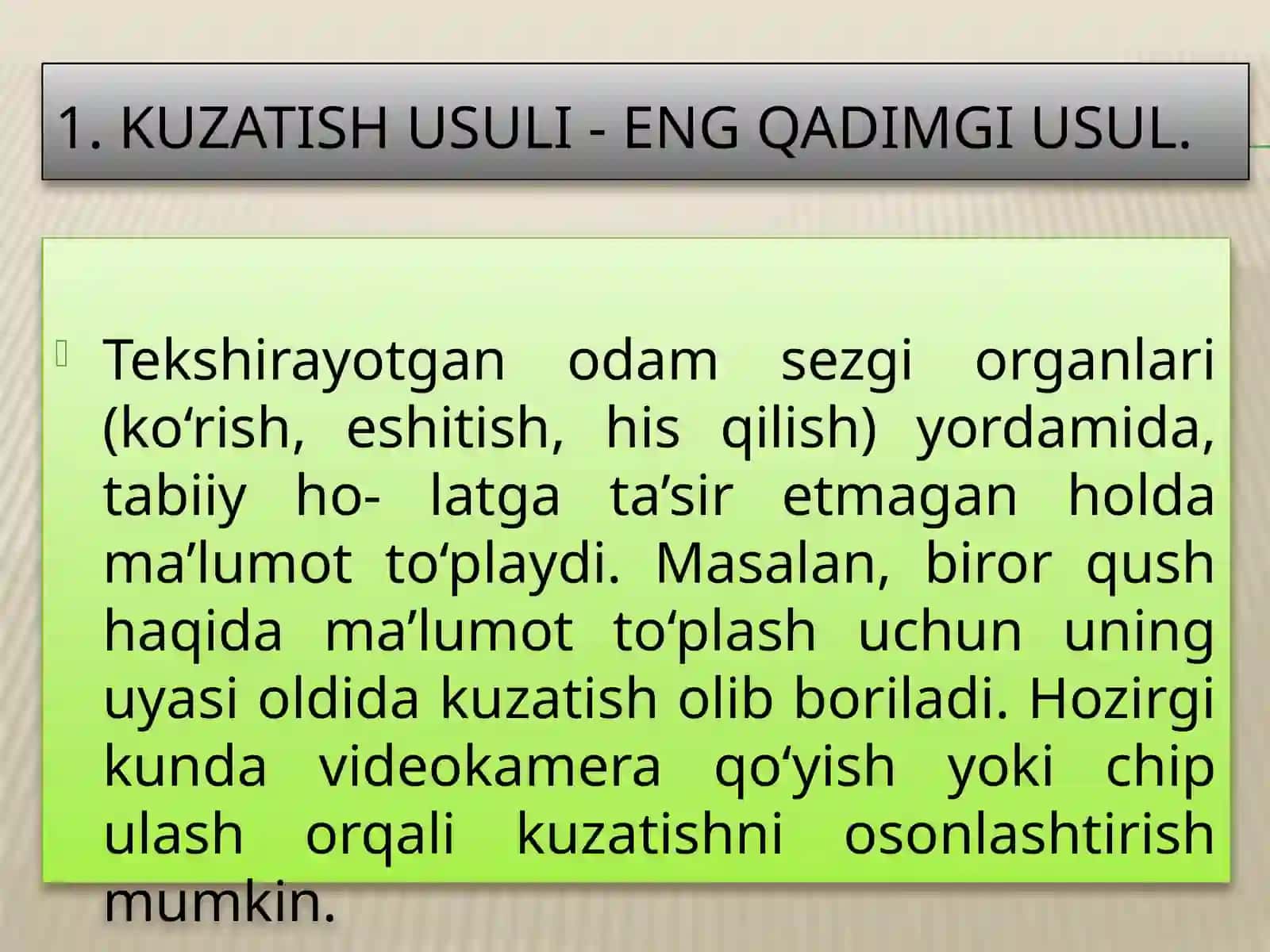 Biologiyaning o‘rganish usullari 2
