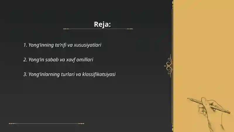 Yongʻin xavfsizligi asoslari 2