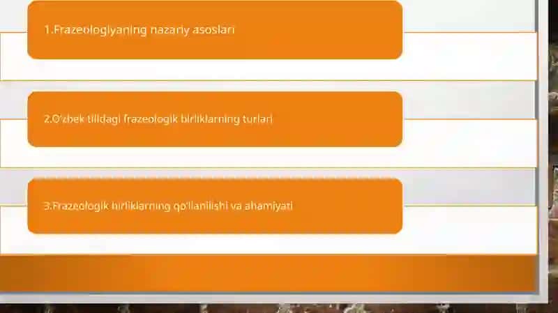 O’ZBEK TILI FRAZEOLOGIYASI 2