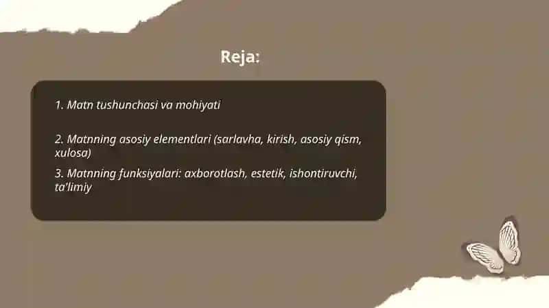 Matn va uning turlari 2