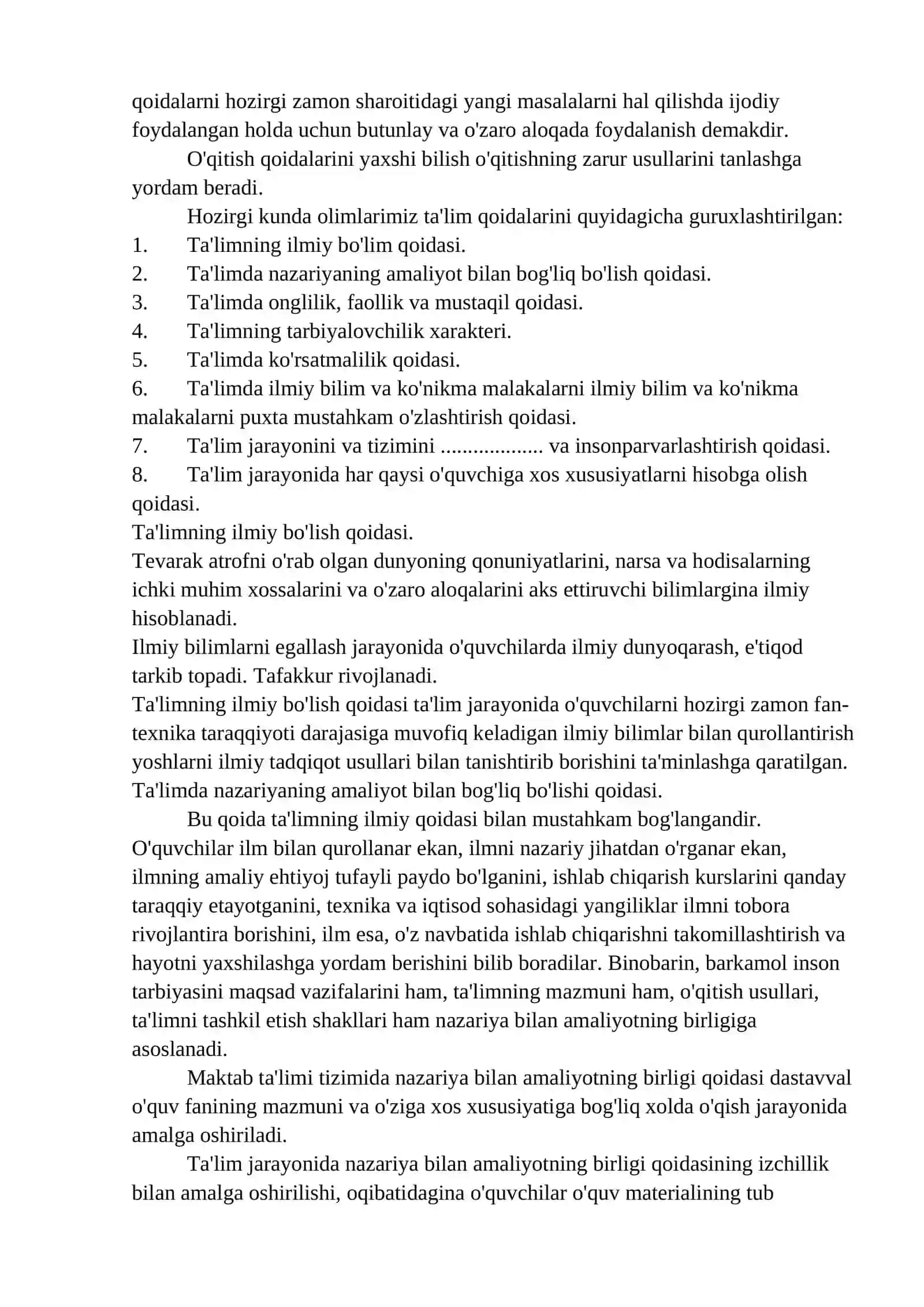 TA’LIM QONUNIYATLARI VA TAMOYILLARI (PRINSPLARI) 2