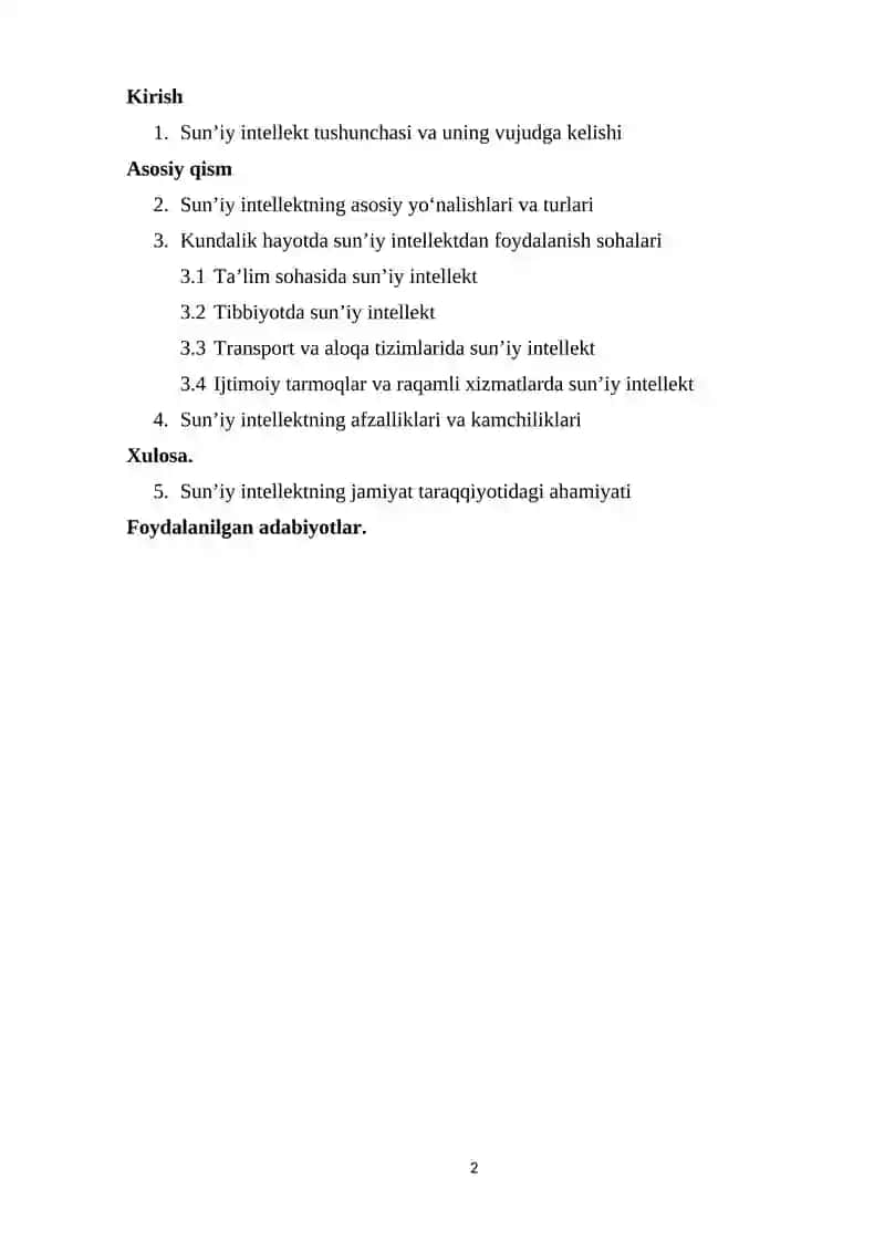 Sun’iy intellekt va uning kundalik hayotdagi o‘rni 2