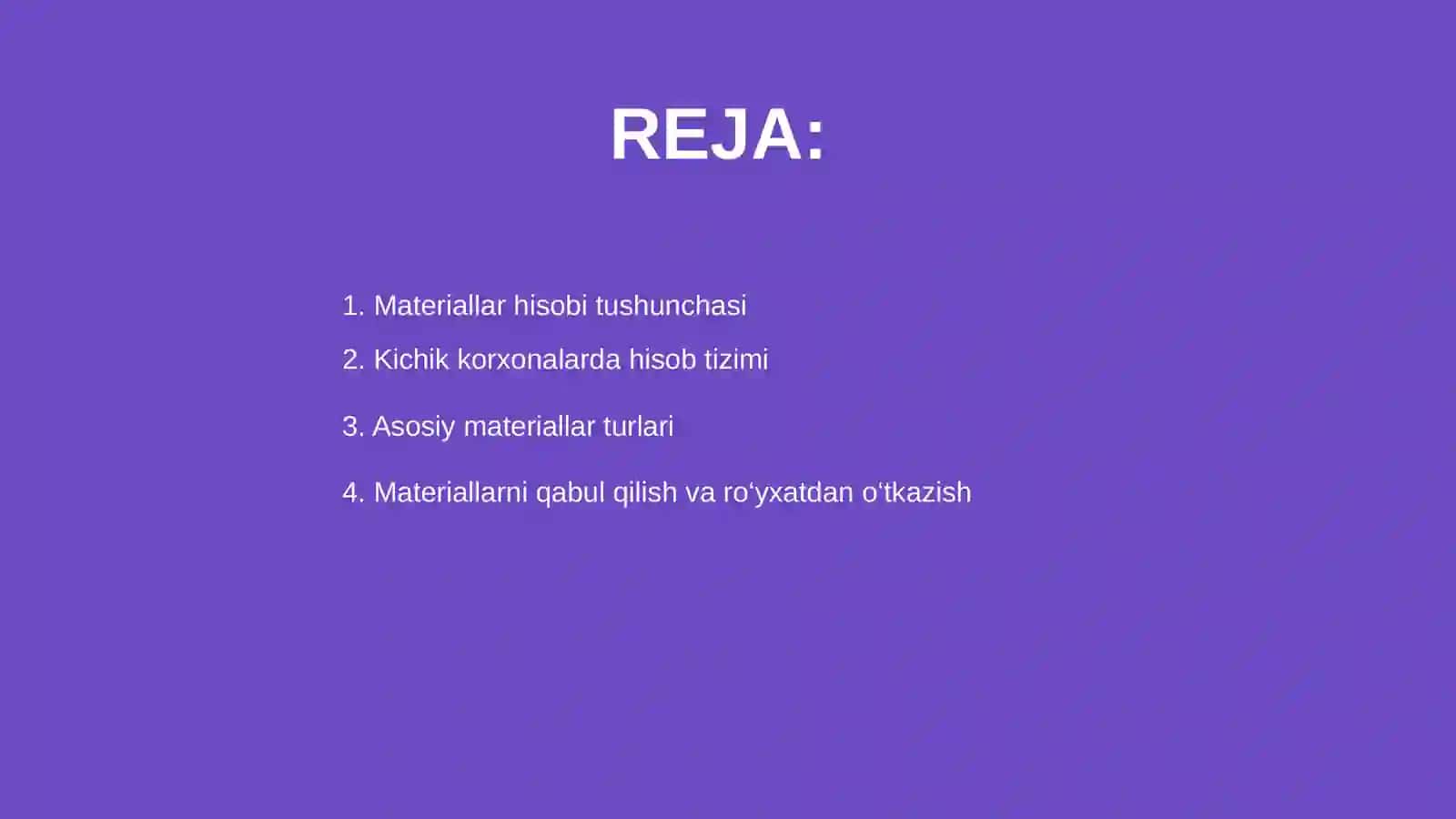 Materiallar hisobi kichik korxonalarda 2