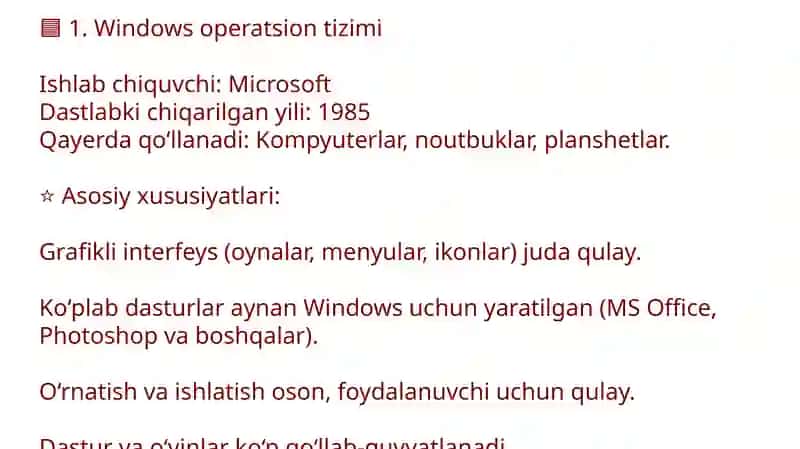 Windows operatsion tizimi 2