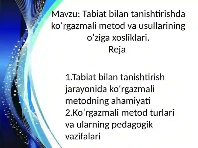 Tabiat bilan tanishtirish metodikasi 2