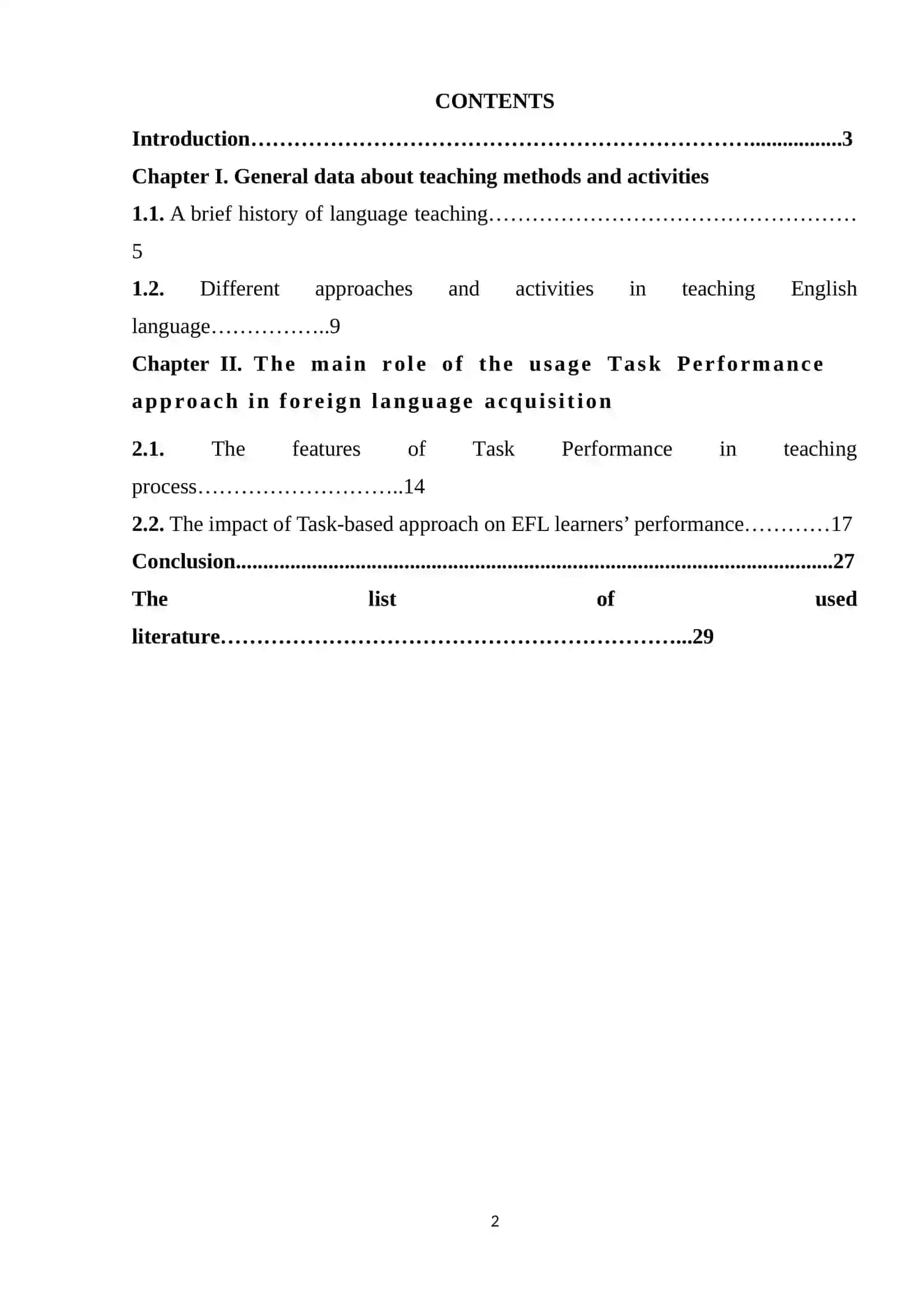 Main characteristics of Task Performance in teaching foreign languages 2