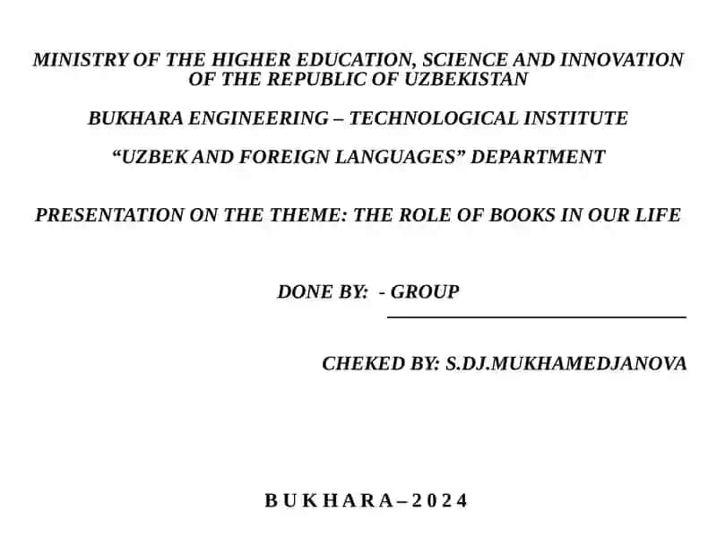 The role of books in our life 2