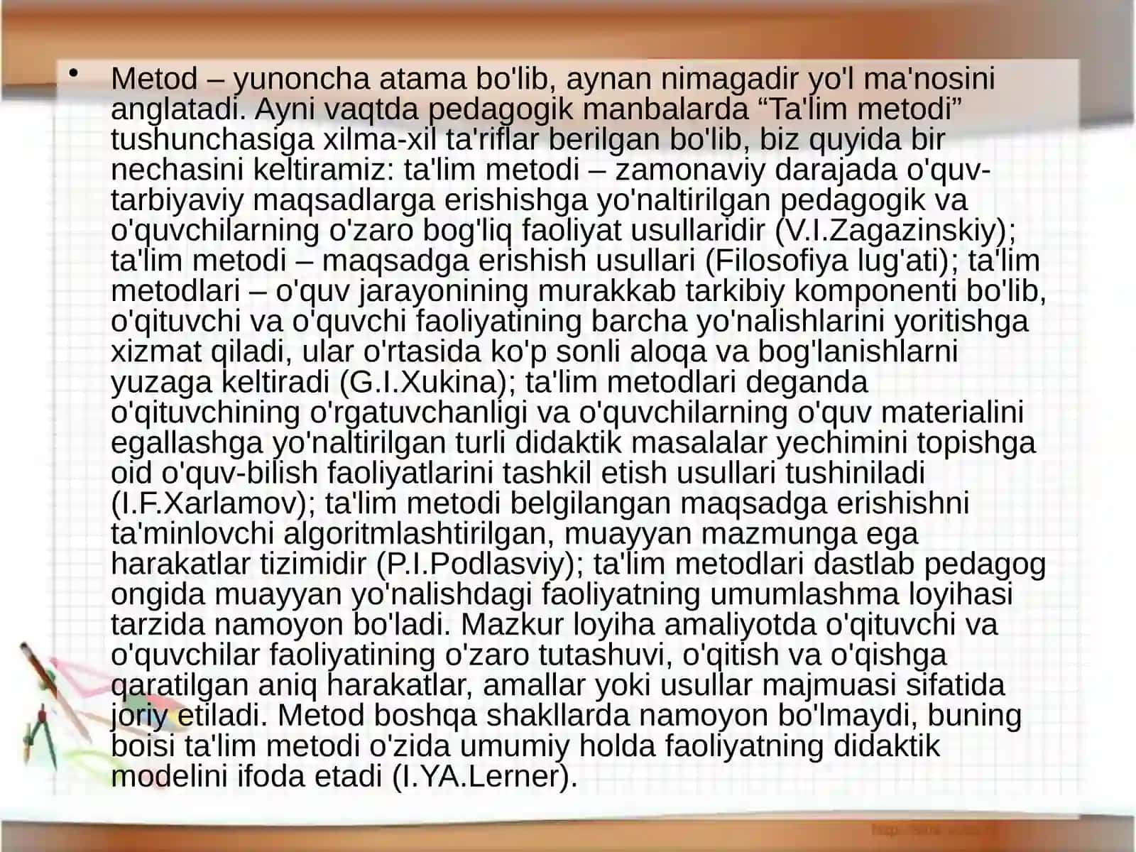 Ta'limni tashkil etish metodlari 2