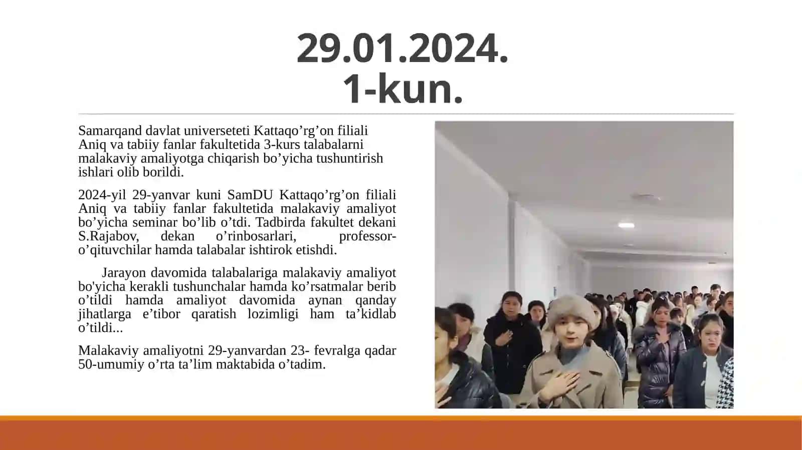 Malakaviy amaliyot Hisoboti 2