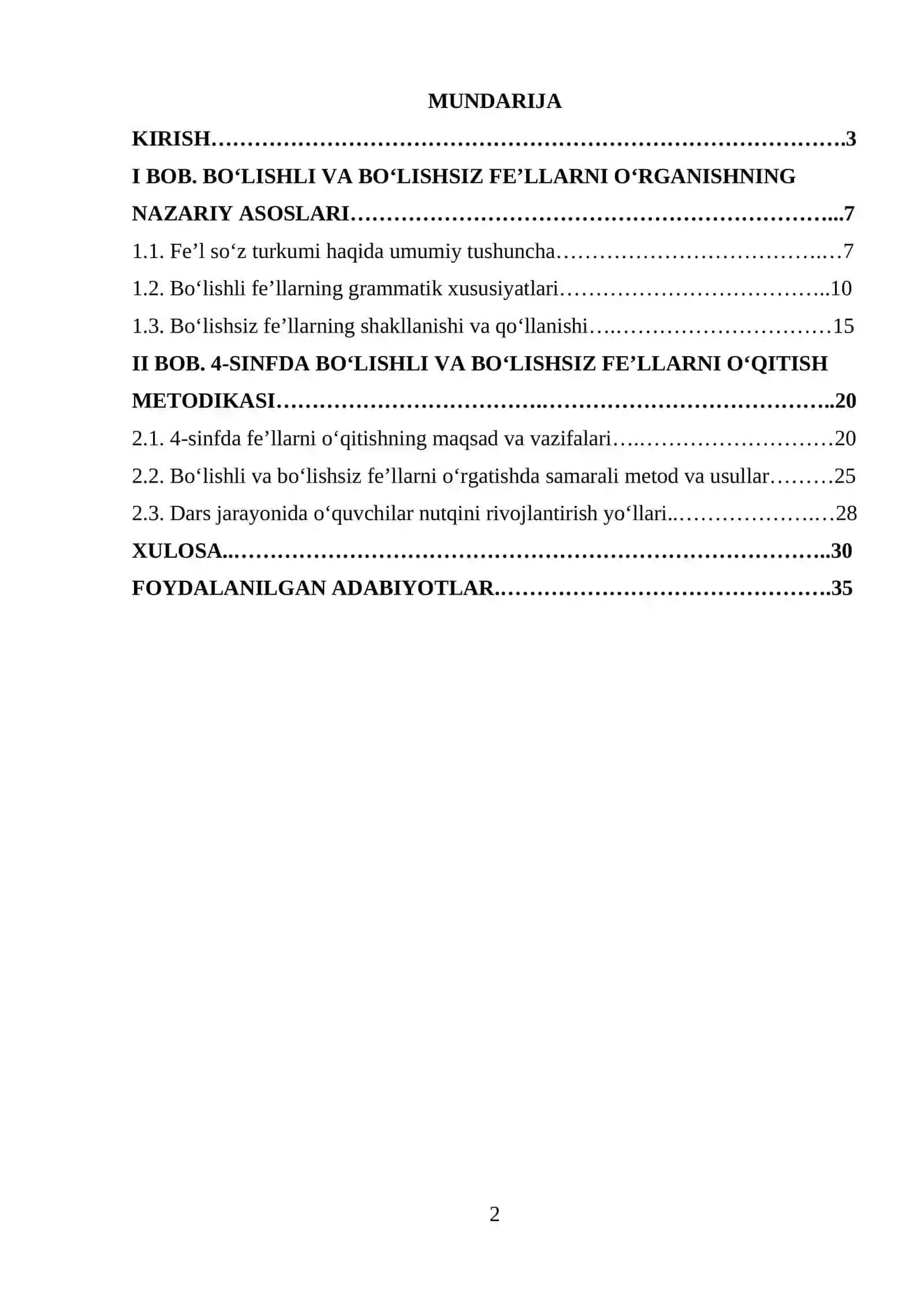 4-sinfda Boʻlishli va boʻlishsiz feʼllar 2