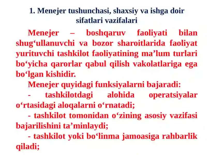 ZAMAONAVIY MENEJER VA YETAKCHI 2