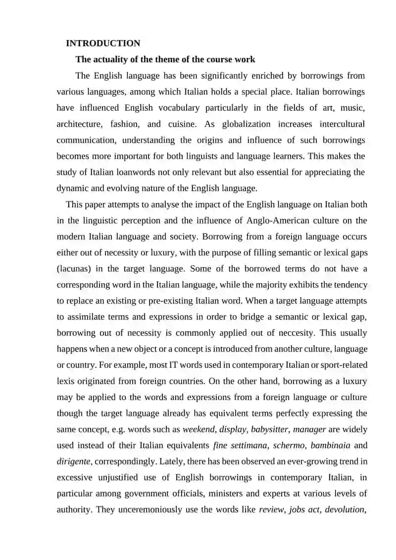 Italian Borrowings and Their Influence on the English Language 2