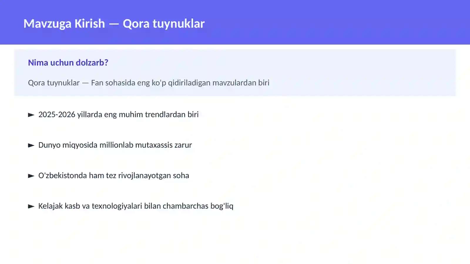 Qora tuynuklar 2