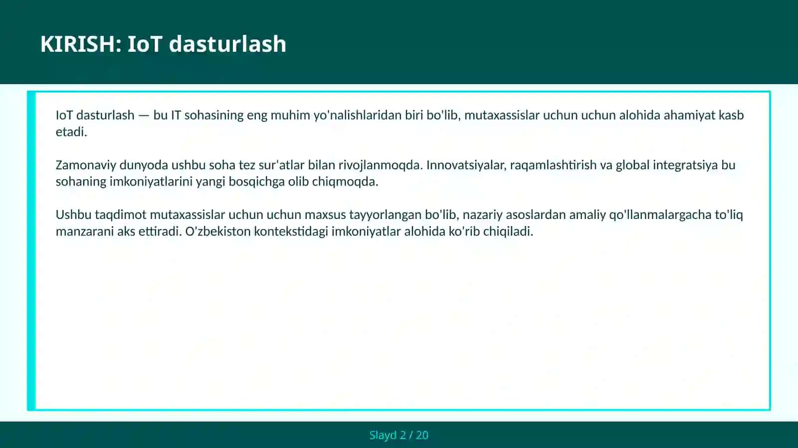 IoT DASTURLASH 2