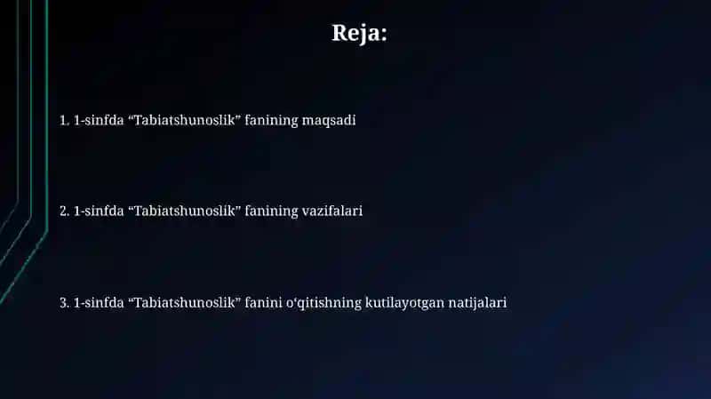 Tabiatshunoslik fanini o'qitish 2